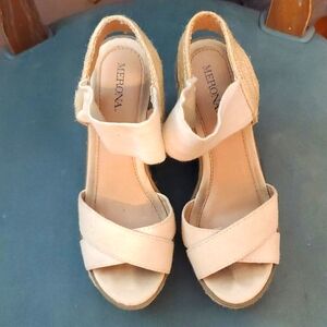 Lovely straw and cream canvas espadrilles